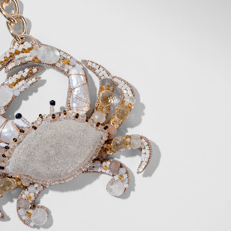 Detail of Deepa Gurnani Handmade Crab Bag Charm