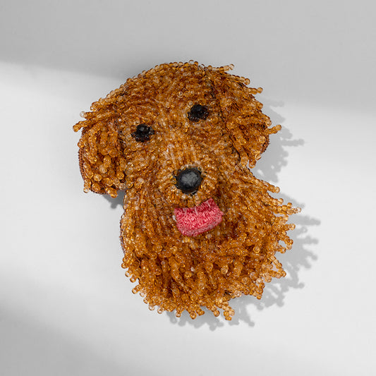 Deepa Gurnani handmade Golden Retriever Brooch