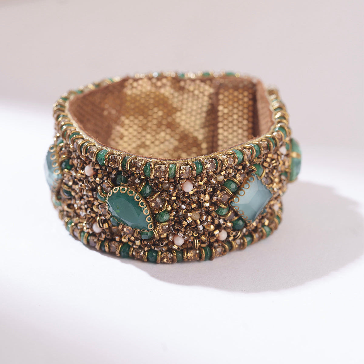 Deepa Gurnani Handmade Anika Bracelet in Emerald color