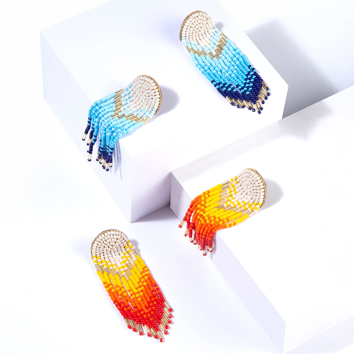 Our light weight Eileen Earrings are handmade with glass crystals in an oval drop shape.  