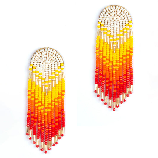 Our light weight Eileen Earrings are handmade with glass crystals in an oval drop shape.  