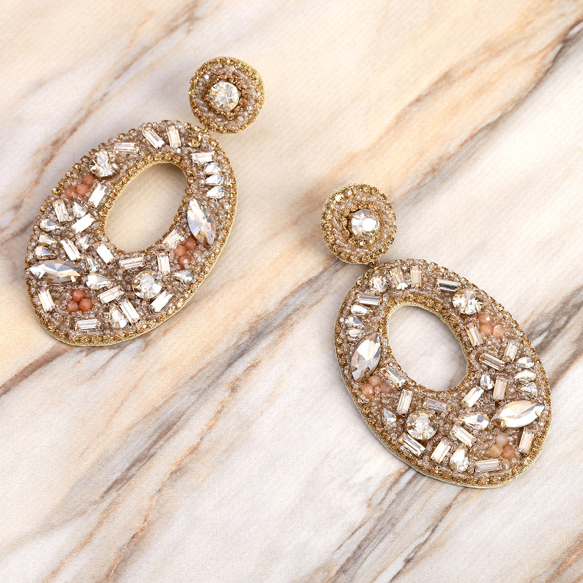 Detail Of Deepa Gurnani Handmade gold Lainey Earrings