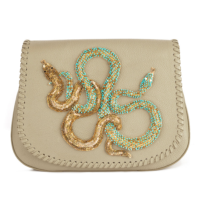 Deepa Gurnani handmade Savile Handbag in Turquoise color